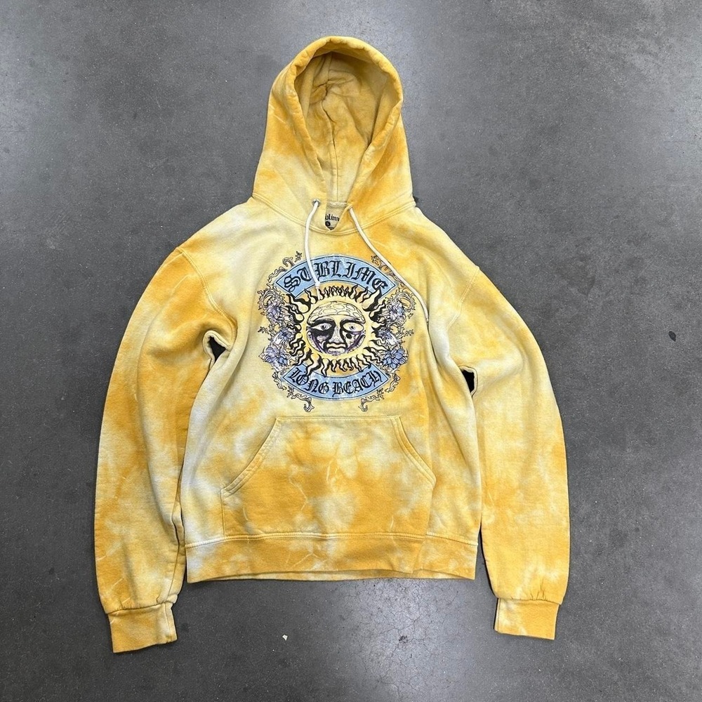 Sublime yellow tie-dye pull over hoodie Size Sm